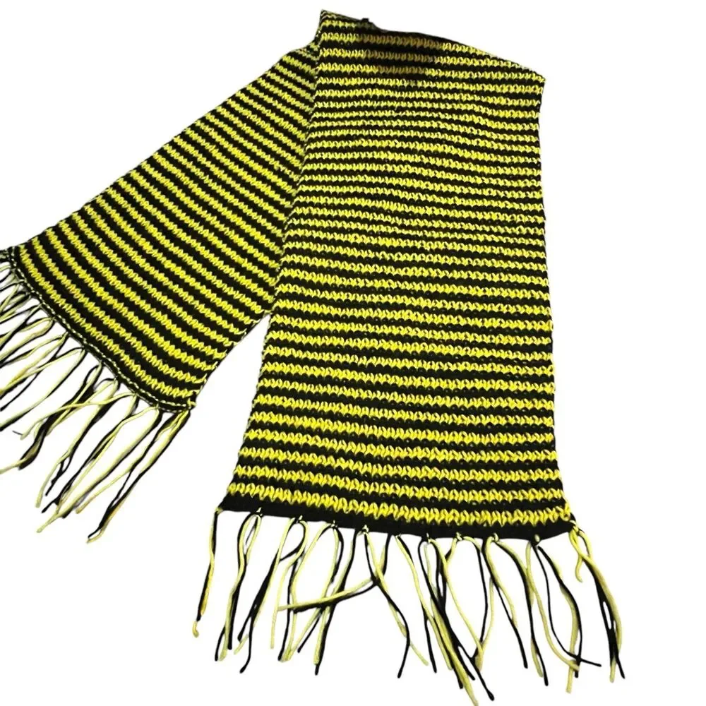Steelers Themed Black and Yellow Handmade Wide Scarf